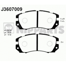J3607009 NIPPARTS Комплект тормозных колодок, дисковый тормоз