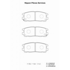 I361U02 NPS Комплект тормозных колодок, дисковый тормоз