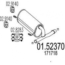 01.52370 MTS Средний глушитель выхлопных газов