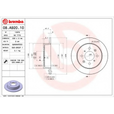 08.A920.10 BREMBO Тормозной диск