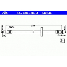 83.7788-0280.3 ATE Тормозной шланг