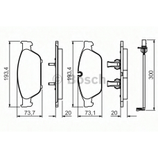 0 986 494 447 BOSCH Комплект тормозных колодок, дисковый тормоз