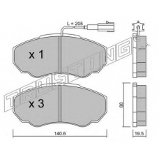 334.0 TRUSTING Комплект тормозных колодок, дисковый тормоз