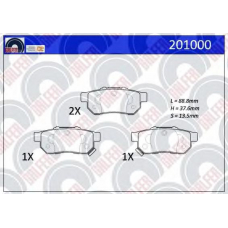 201000 GALFER Комплект тормозных колодок, дисковый тормоз