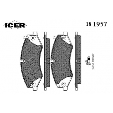 181957 ICER Комплект тормозных колодок, дисковый тормоз