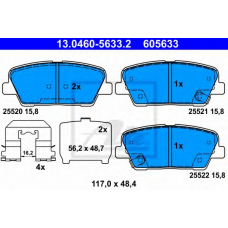 13.0460-5633.2 ATE Комплект тормозных колодок, дисковый тормоз