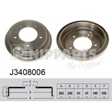 J3408006 NIPPARTS Тормозной барабан