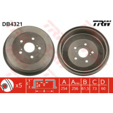 DB4321 TRW Тормозной барабан