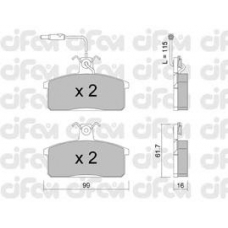 822-026-2 CIFAM Комплект тормозных колодок, дисковый тормоз