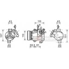 5200K129 VAN WEZEL Компрессор, кондиционер