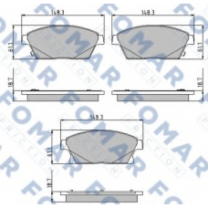 FO 895781 FOMAR ROULUNDS Комплект тормозных колодок, дисковый тормоз