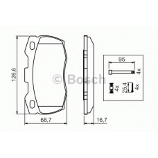 0 986 494 291 BOSCH Комплект тормозных колодок, дисковый тормоз