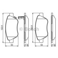 0 986 495 237 BOSCH Комплект тормозных колодок, дисковый тормоз