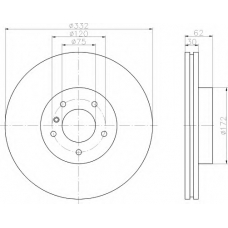 8DD 355 107-751 HELLA Тормозной диск