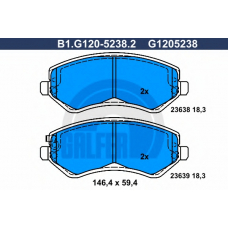 B1.G120-5238.2 GALFER Комплект тормозных колодок, дисковый тормоз