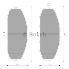 0 986 AB2 551 BOSCH Комплект тормозных колодок, дисковый тормоз