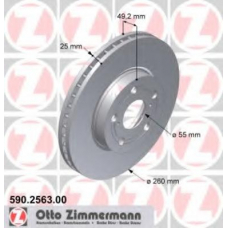 590.2563.00 ZIMMERMANN Тормозной диск