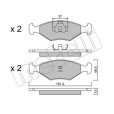 22-0057-5 METELLI Комплект тормозных колодок, дисковый тормоз