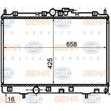 8MK 376 753-671 HELLA Радиатор, охлаждение двигателя