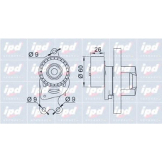 15-3077 IPD Натяжитель ремня, клиновой зубча