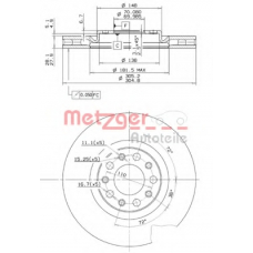 6110519 METZGER Тормозной диск