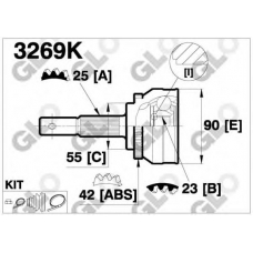 3269K GLO Шарнирный комплект, приводной вал