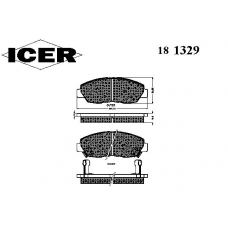 181329 ICER Комплект тормозных колодок, дисковый тормоз