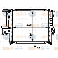 8MK 376 713-174 HELLA Радиатор, охлаждение двигателя