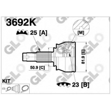 3692K GLO Шарнирный комплект, приводной вал