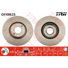 DF4962S TRW Тормозной диск