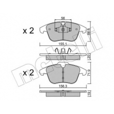 22-0675-0 METELLI Комплект тормозных колодок, дисковый тормоз