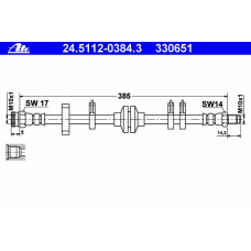 24.5112-0384.3 ATE Тормозной шланг