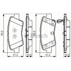 0 986 TB3 204 BOSCH Комплект тормозных колодок, дисковый тормоз