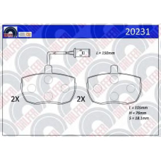 20231 GALFER Комплект тормозных колодок, дисковый тормоз