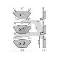 BPTO-2005 AISIN Комплект тормозных колодок, дисковый тормоз