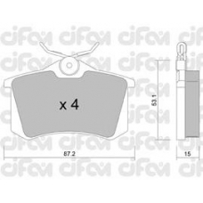 822-100-0 CIFAM Комплект тормозных колодок, дисковый тормоз