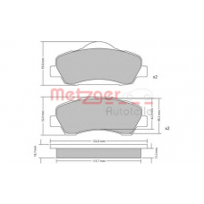 1170690 METZGER Комплект тормозных колодок, дисковый тормоз