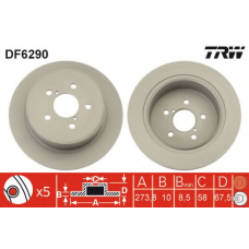 DF6290 TRW Тормозной диск