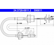 24.3728-0811.2 ATE Трос, управление сцеплением