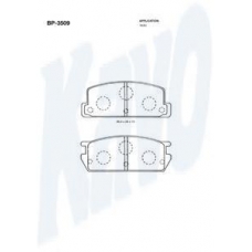 BP-3509 KAVO PARTS Комплект тормозных колодок, дисковый тормоз