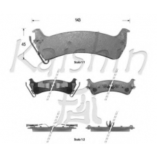 D10001 KAISHIN Комплект тормозных колодок, дисковый тормоз