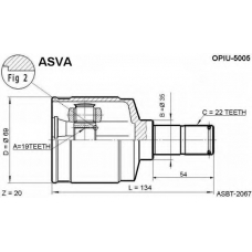 OPIU-5005 ASVA Шарнирный комплект, приводной вал