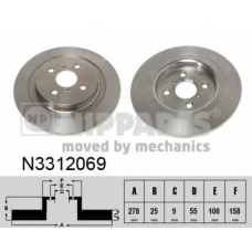 N3312069 NIPPARTS Тормозной диск