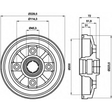 8DT 355 302-021 HELLA Тормозной барабан