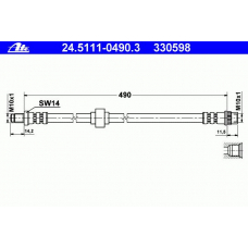 24.5111-0490.3 ATE Тормозной шланг