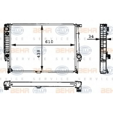 8MK 376 713-074 HELLA Радиатор, охлаждение двигателя