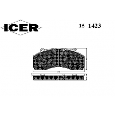 151423 ICER Комплект тормозных колодок, дисковый тормоз