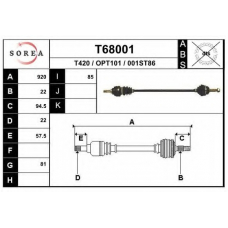 T68001 EAI Приводной вал