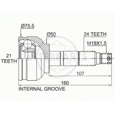 OJ-0960 InterParts Шарнирный комплект, приводной вал