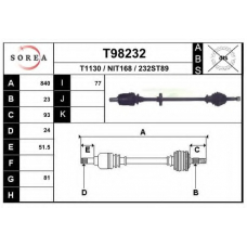 T98232 EAI Приводной вал